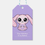 Roze Bunny Pastel Goth Lavendel Pasen Cadeaubijsla Cadeaulabel (Voorkant)
