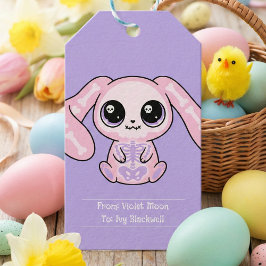 Roze Bunny Pastel Goth Lavendel Pasen Cadeaubijsla Cadeaulabel