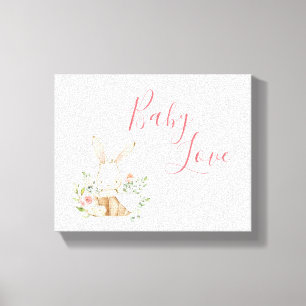 Roze Bunny Rabbit Animal Canvas Afdruk