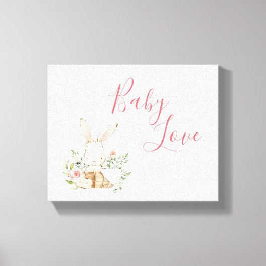 Roze Bunny Rabbit Animal Canvas Afdruk