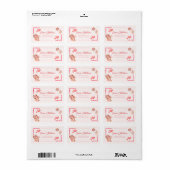 Roze Bunny Rabbit met Heart Birthday Address Etiket (Full Sheet)