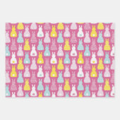 Roze Bunny Rabbit patroon Inpakpapier Vel (Voorkant)