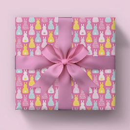 Roze Bunny Rabbit patroon Inpakpapier Vel