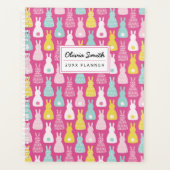 Roze Bunny Rabbit patroon Planner (Voorkant)