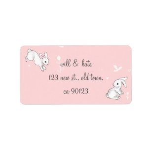 Roze Bunny Return Address Labels