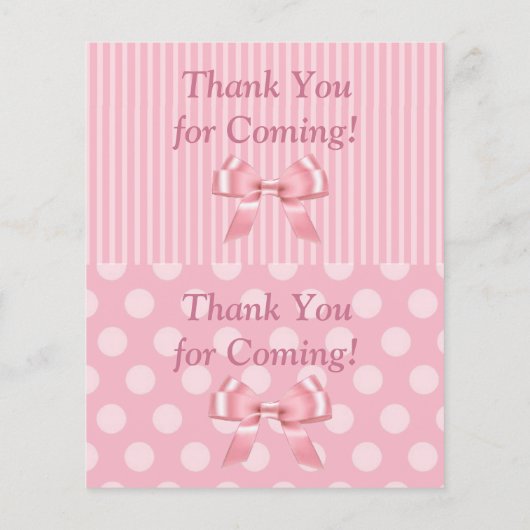 Roze bunny Roze Baby shower Raffle Ticket Flyer (Achterkant)