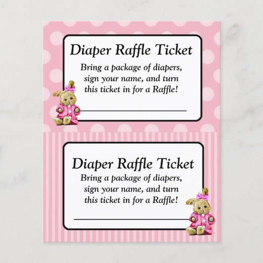 Roze bunny Roze Baby shower Raffle Ticket Flyer (Voorkant)