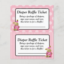 Roze bunny Roze Baby shower Raffle Ticket