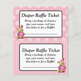 Roze bunny Roze Baby shower Raffle Ticket Flyer