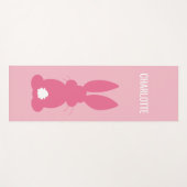 Roze Bunny Silhouette Personalized Cute Animal Yogamat (Voorkant (horizontaal))
