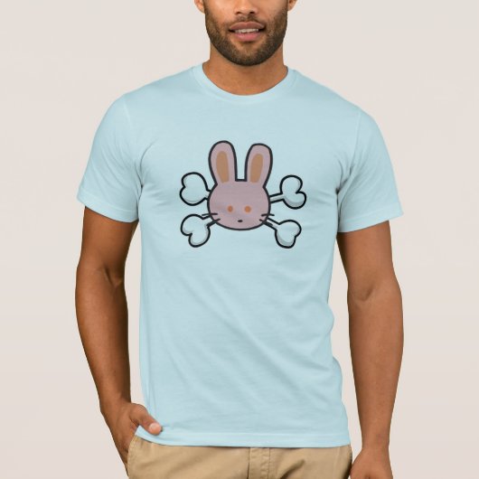 Roze bunny Skull en Crossbones T-shirt (Voorkant)