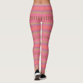 Roze Bunny Stripped Pink Easter Yoga Pants Leggings (Achterkant)