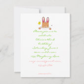roze bunny - verjaardagsuitnodiging kaart (Achterkant)