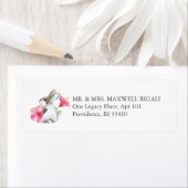 Roze Bunny Waterverf Return Address Envelope Etiket (Insitu)