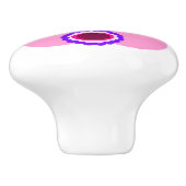 Roze Bunny Wit Keramische Pull Knop (Zijkant)