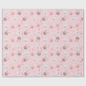 Roze Bunny Wrapping Paper Cadeaupapier (Vlak)