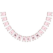 roze Bunting Banner - Welkom