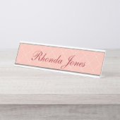Roze bureau naambordje (Voorkant)