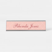 Roze  bureau naambordje (Voorkant)