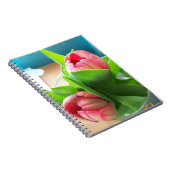 Roze bureaublommen notitieboek (Rechterzijde)