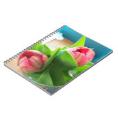 Roze bureaublommen notitieboek (Linkerzijde)