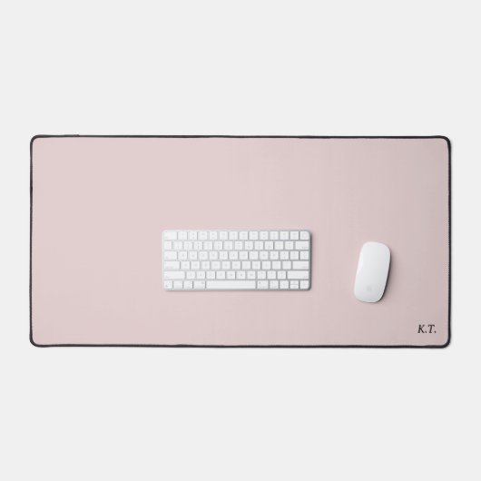 Roze Bureaumat met aangepaste monogram initialen (Keyboard & Muis)