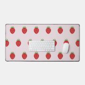 Roze Bureaumat met Aardbei (Keyboard & Muis)