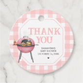Roze Burger BBQ Baby Shower Bedankjes Labels (Voorkant)