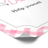 Roze Burger BBQ Baby shower Drinken Poster (Hoek)