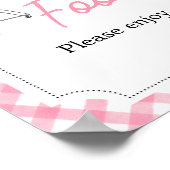 Roze Burger BBQ Baby shower Eten Poster (Hoek)