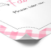 Roze Burger BBQ Baby shower Favors Poster (Hoek)