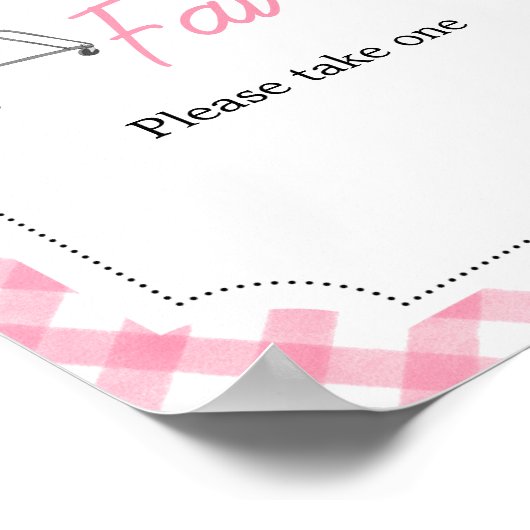 Roze Burger BBQ Baby shower Favors Poster (Hoek)