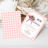Roze Burger BBQ Baby Shower Kaart