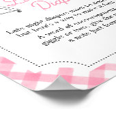 Roze Burger BBQ Baby shower Late Night Luiers Poster (Hoek)