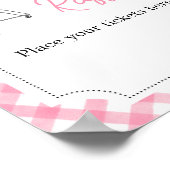 Roze Burger BBQ Baby shower Luier Raffle Poster (Hoek)