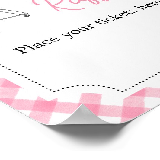 Roze Burger BBQ Baby shower Luier Raffle Poster (Hoek)