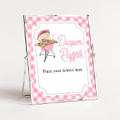 Roze Burger BBQ Baby shower Luier Raffle Poster