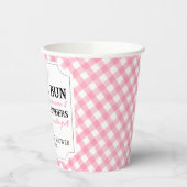 Roze Burger BBQ Baby shower Papieren Bekers (Links)