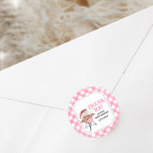 Roze Burger BBQ Baby shower Ronde Sticker