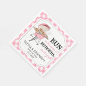 Roze Burger BBQ Baby shower Servet (Hoek)