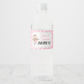 Roze Burger BBQ Baby shower Waterfles Etiket (Voorkant)