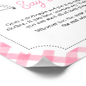 Roze Burger BBQ Baby shower Zeg niet Baby Poster (Hoek)