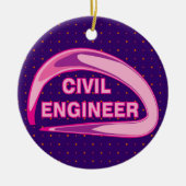 Roze Burgerlijk Ingenieur Ceramisch Ornament (Voorkant)