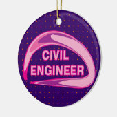 Roze Burgerlijk Ingenieur Ceramisch Ornament (Links)