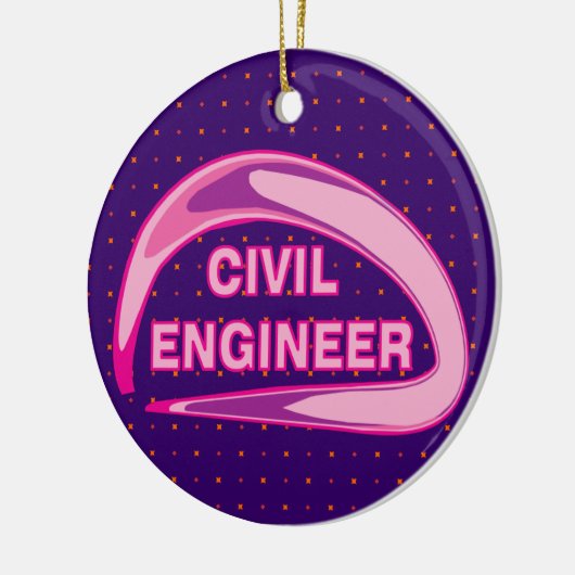 Roze Burgerlijk Ingenieur Ceramisch Ornament (Links)