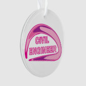 Roze Burgerlijk Ingenieur Ceramisch Ornament (voorkant)