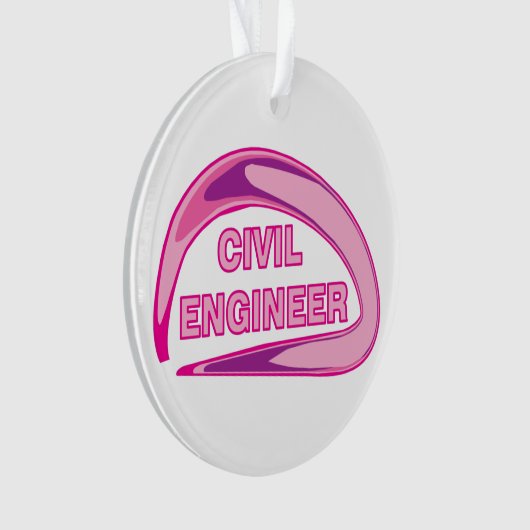 Roze Burgerlijk Ingenieur Ceramisch Ornament (voorkant)