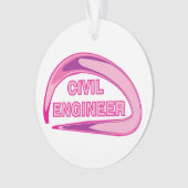 Roze Burgerlijk Ingenieur Ceramisch Ornament (voorkant)