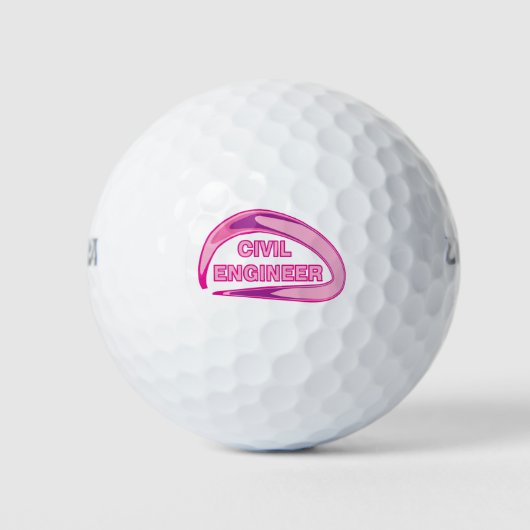 Roze Burgerlijk Ingenieur Golfballen (Voorkant)