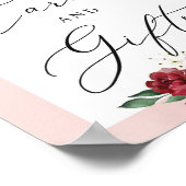 Roze burgundy bloemkaarten en geschenkbord poster (Hoek)